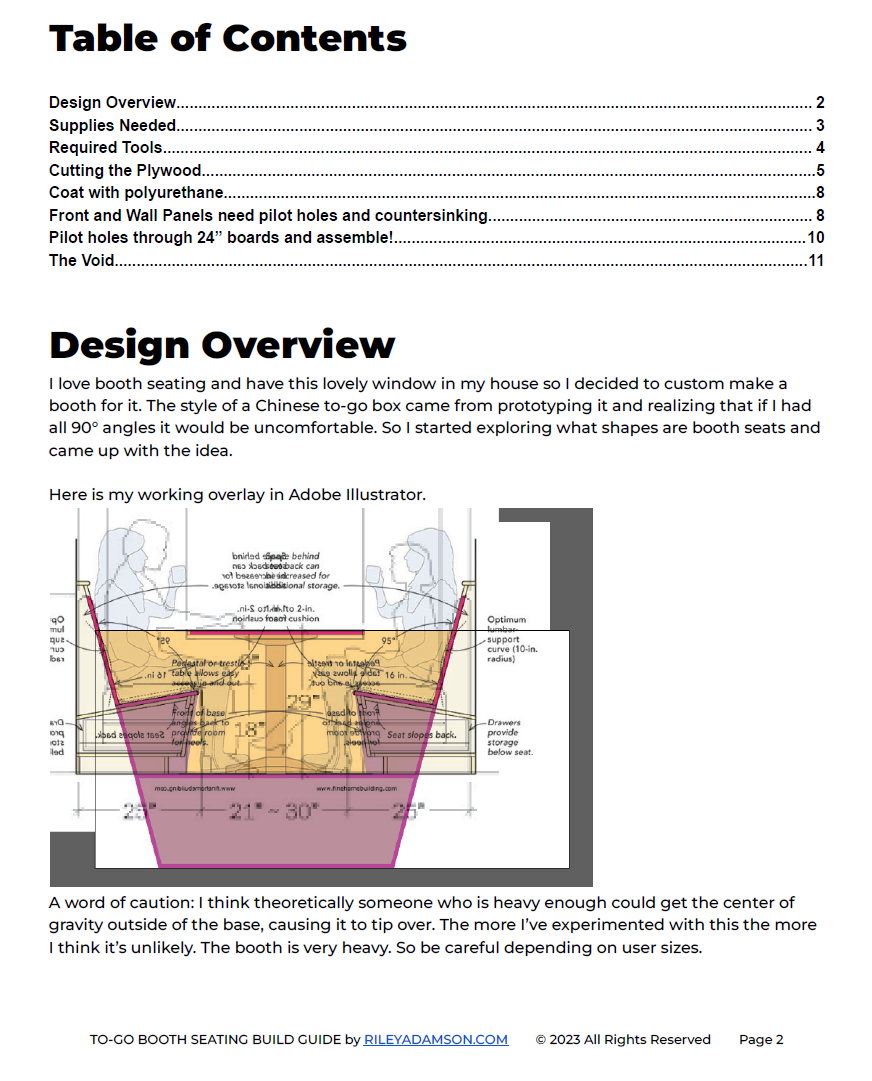 Booth Seating Build Guide eBook