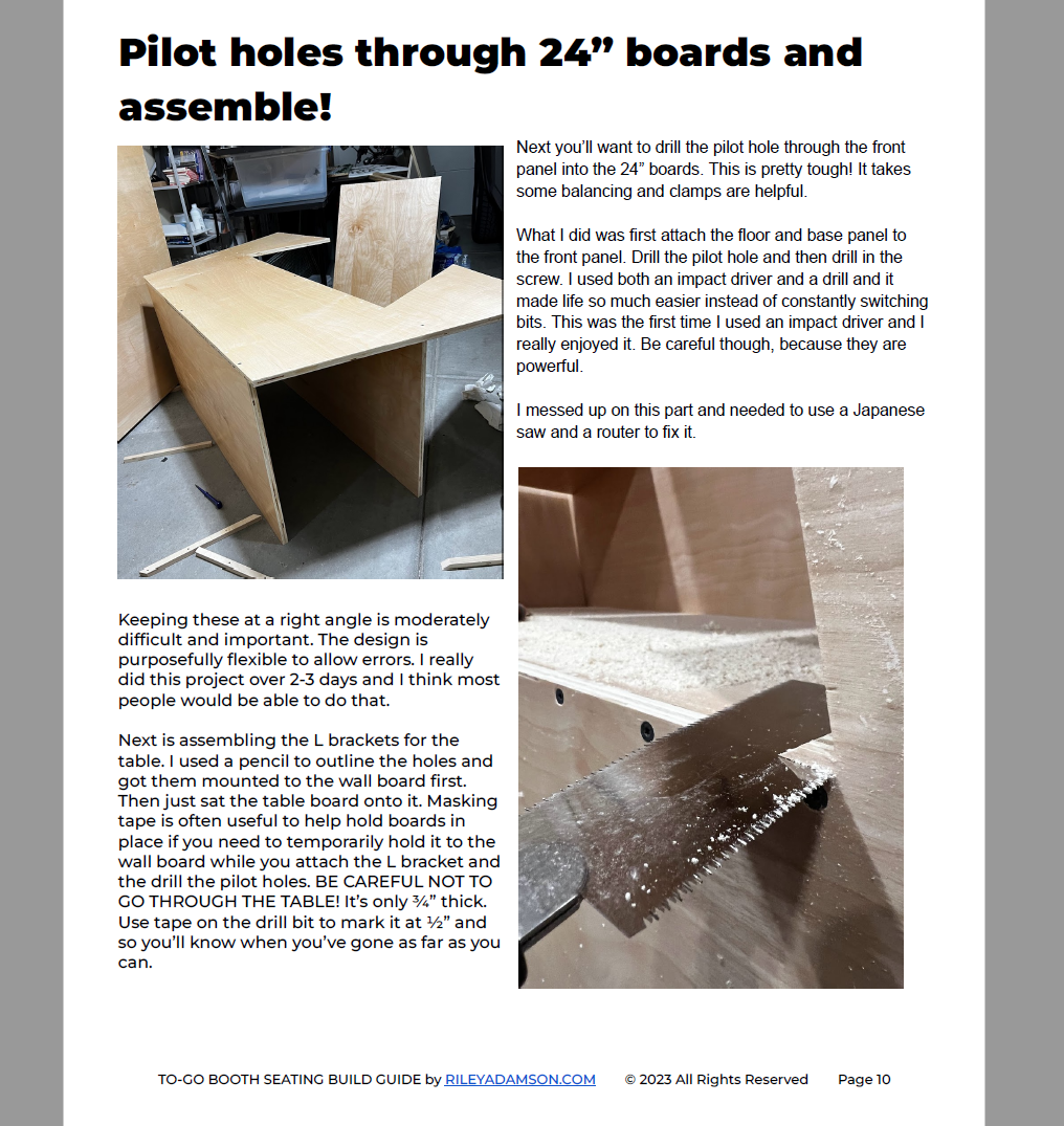 Booth Seating Build Guide eBook