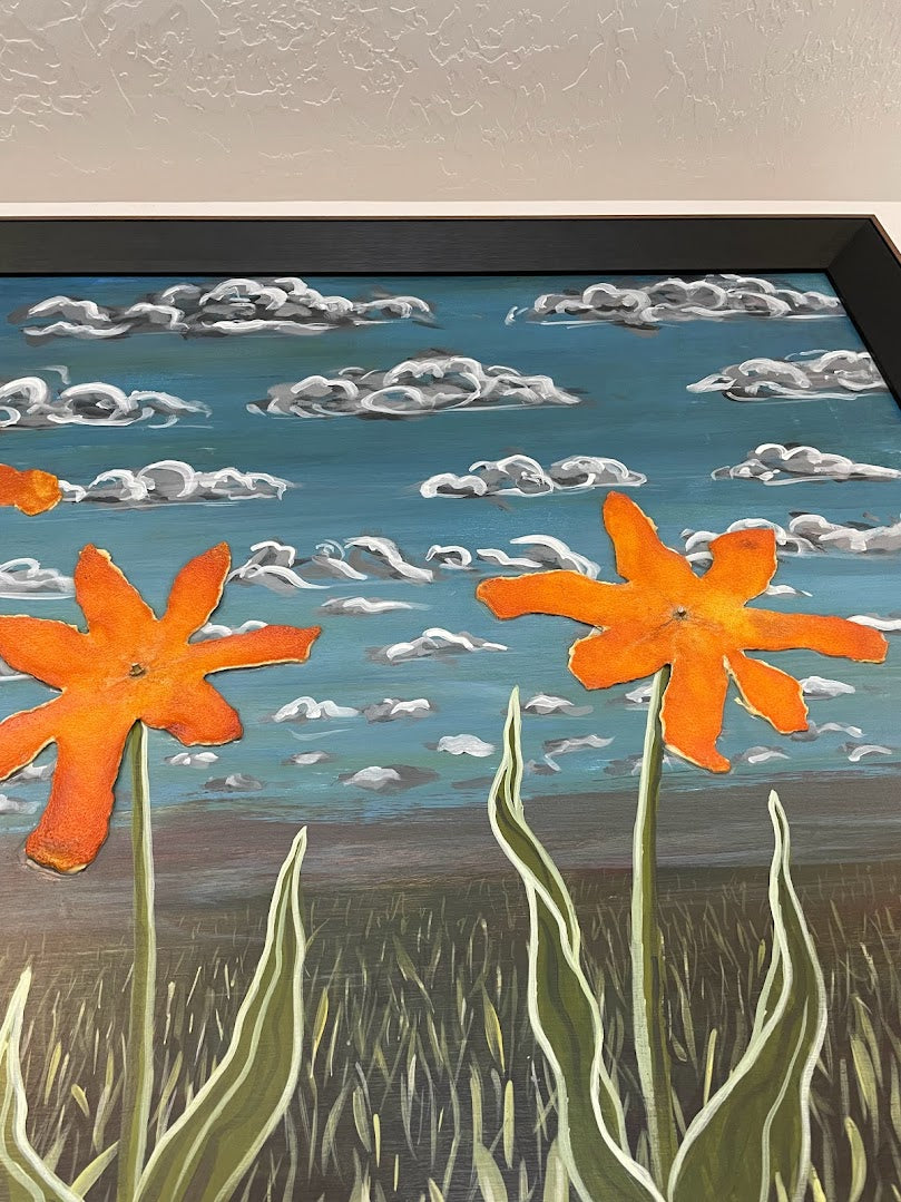 Six Orange Flowers
