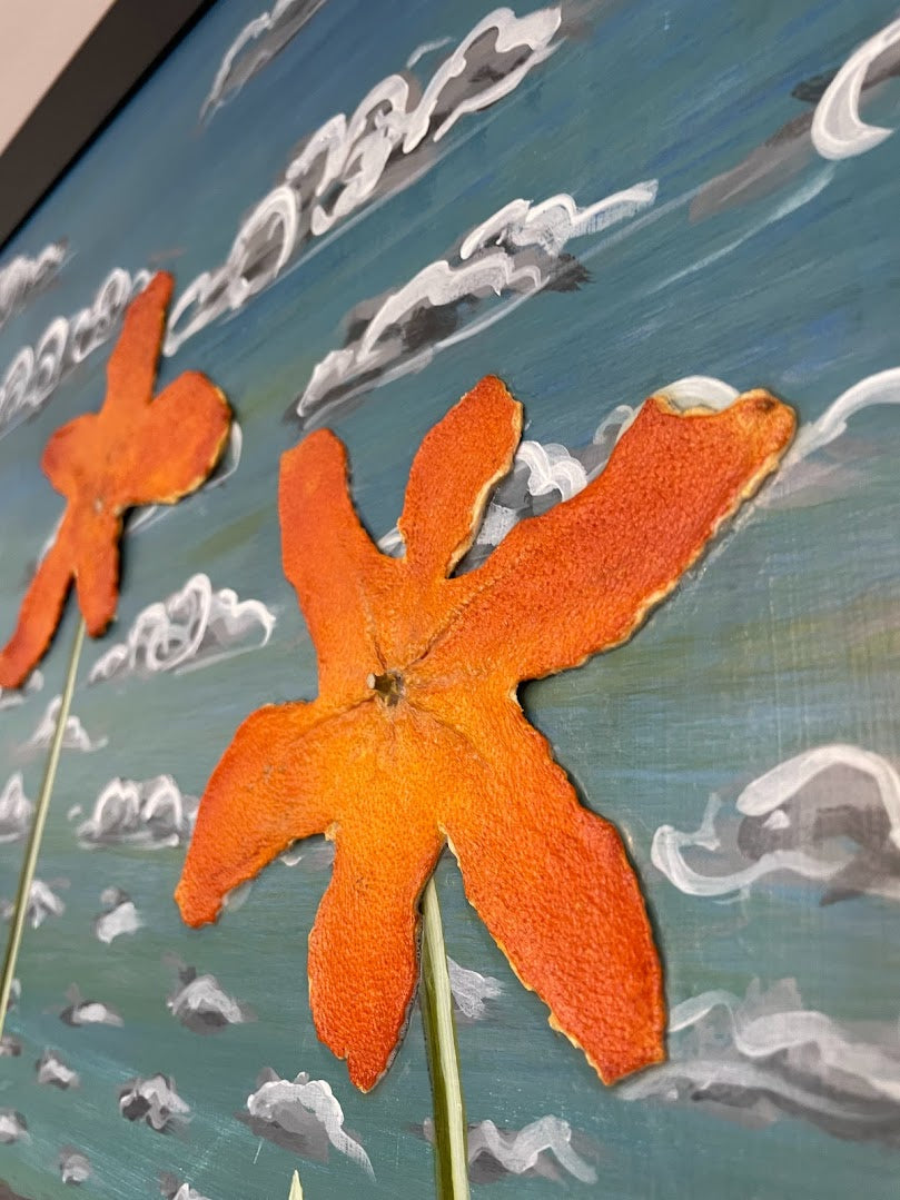 Six Orange Flowers