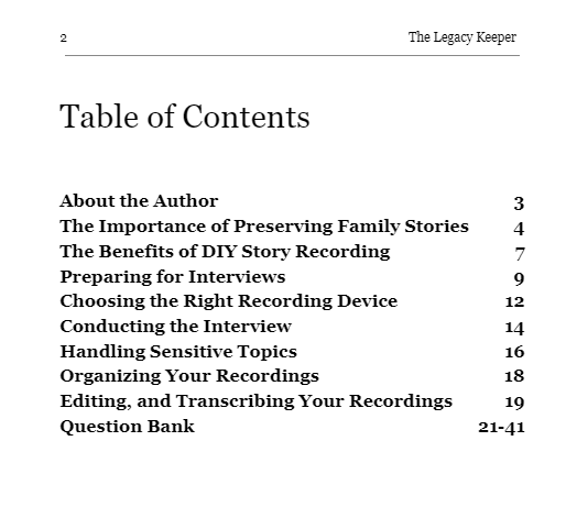 The Legacy Keeper: eBook Guide to Interviewing and Recording Family History